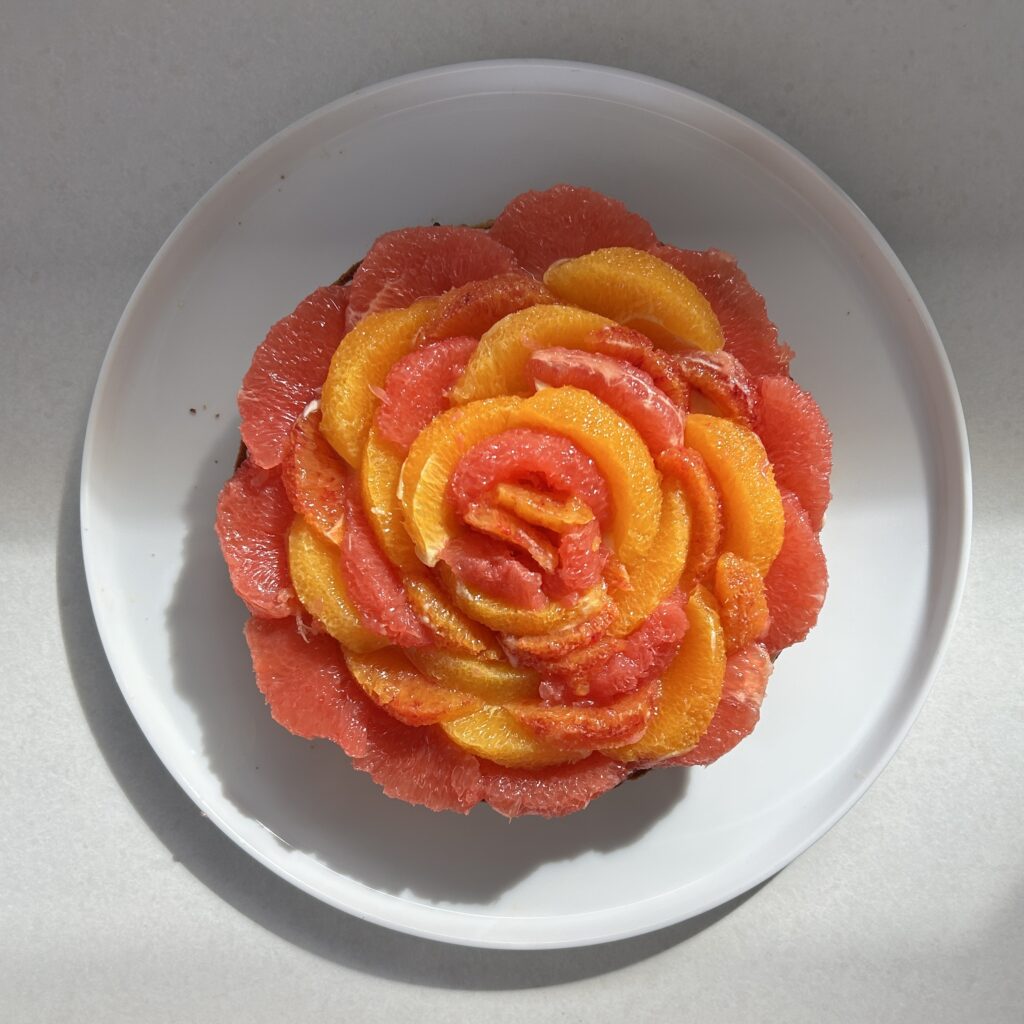 Tarte aux agrumes frais à la crème d'amande