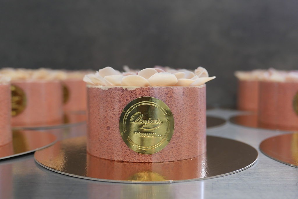 mini format pivoine rose à la framboise