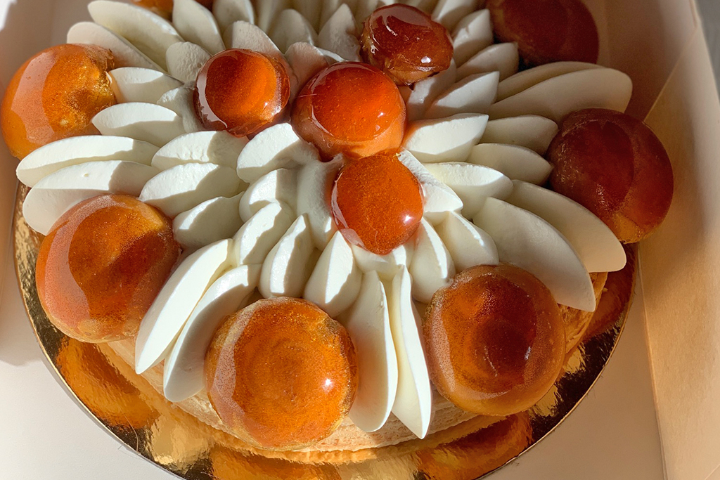 Pâte à choux avec sa crème chiboust caramel