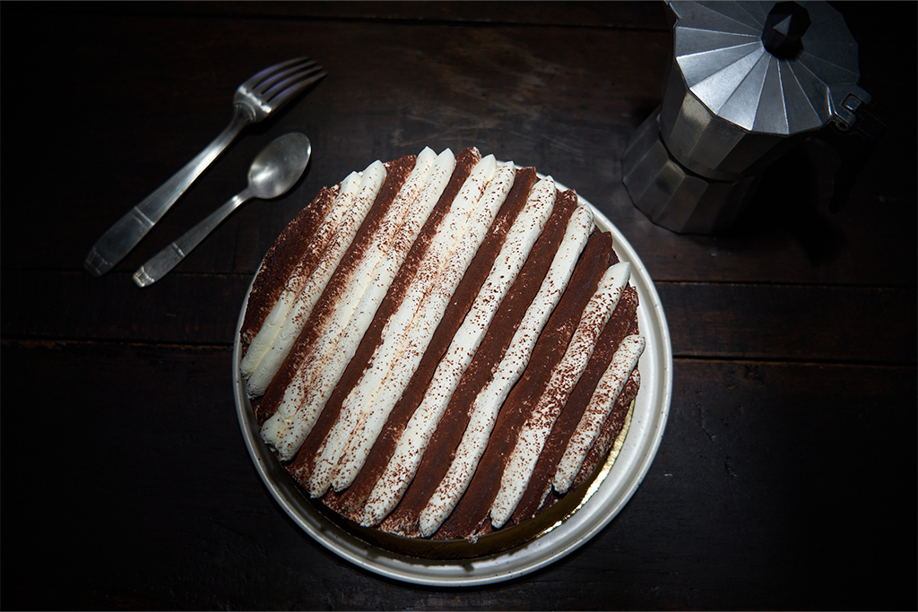 vue du dessus tiramisu café mascarpone
